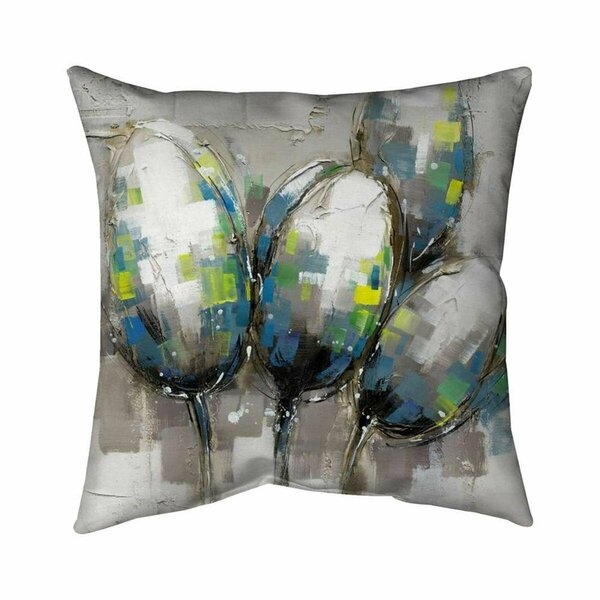 Fondo 26 x 26 in. Abstract Blue Tulips-Double Sided Print Indoor Pillow FO2772759